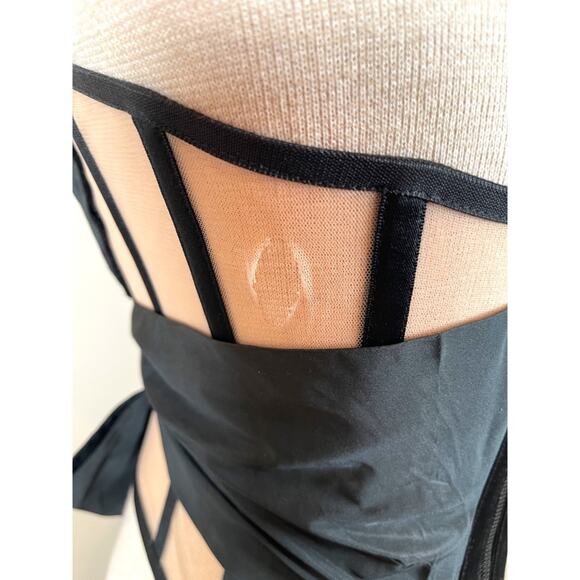 Nafsika Skourti Corset Knot Floral Beaded Top in Black Size 4 - Picture 9 of 11